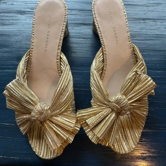 Loeffler Randall Emilia Knot Slide in Gold - Picture 2 of 4